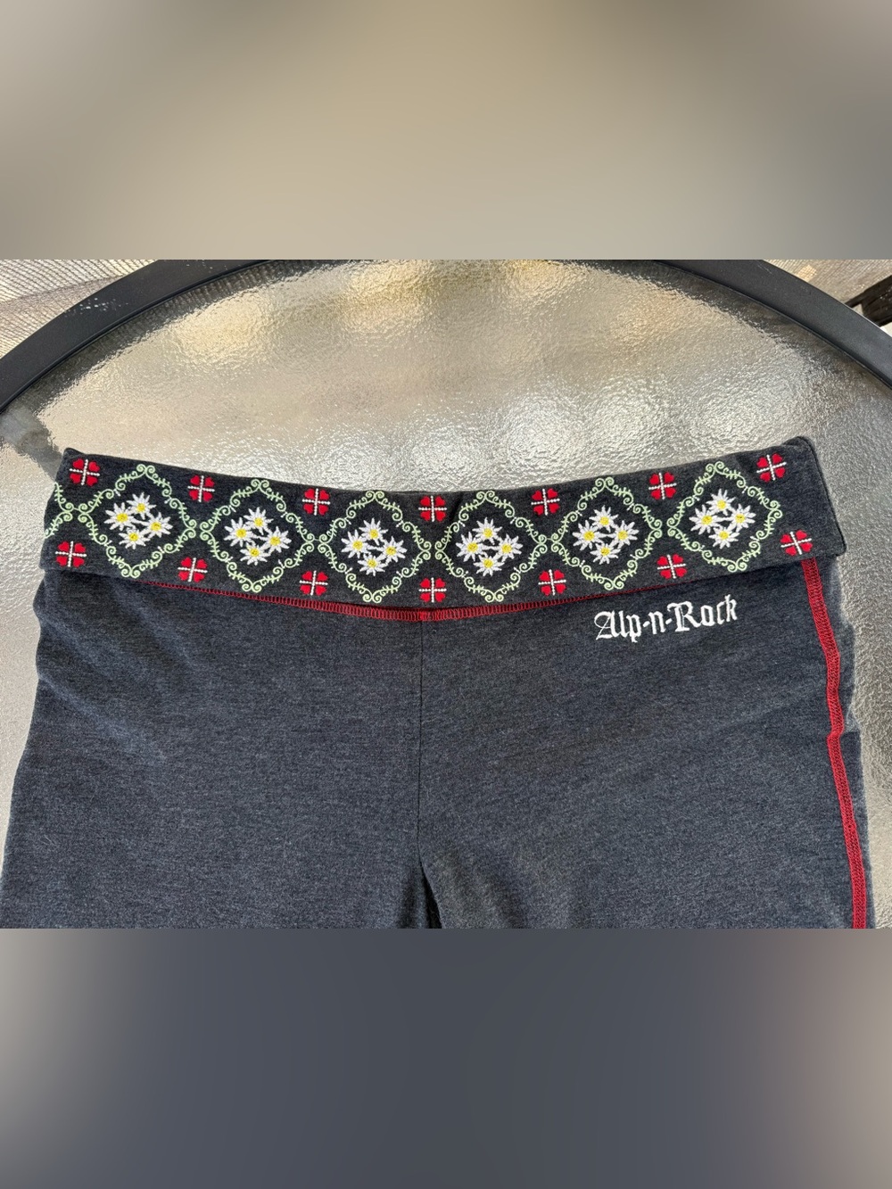 Dark grey Alp N Rock Yoga Pants with Embroidered Waistband - Picture 2 of 12